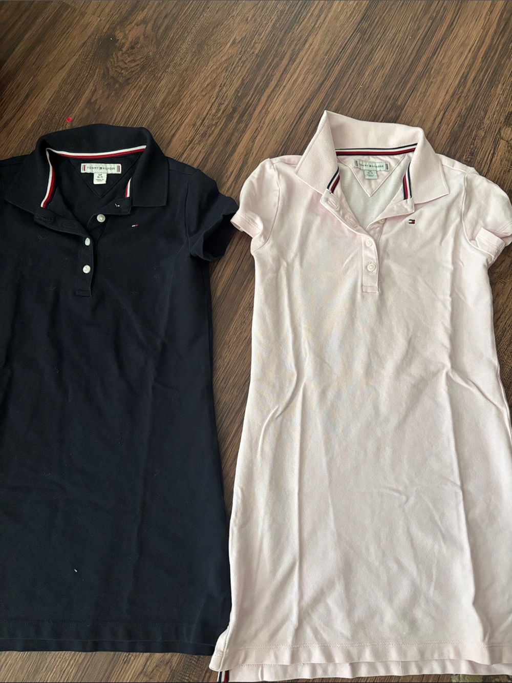 Tommy Hilfiger Polo Shirt Dresses in Black and Light Pink